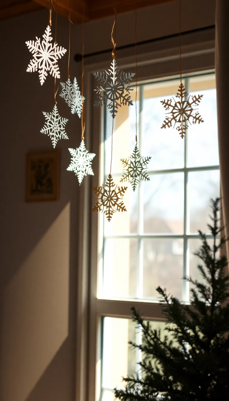 21 Old-Fashioned Christmas Decorating Ideas That'll Bring Back the Holiday Spirit 5 21 Old-Fashioned Christmas Decorating Ideas That'll Bring Back the Holiday Spirit (You Won't Believe #6!) - 2. Handcrafted Paper Snowflakes