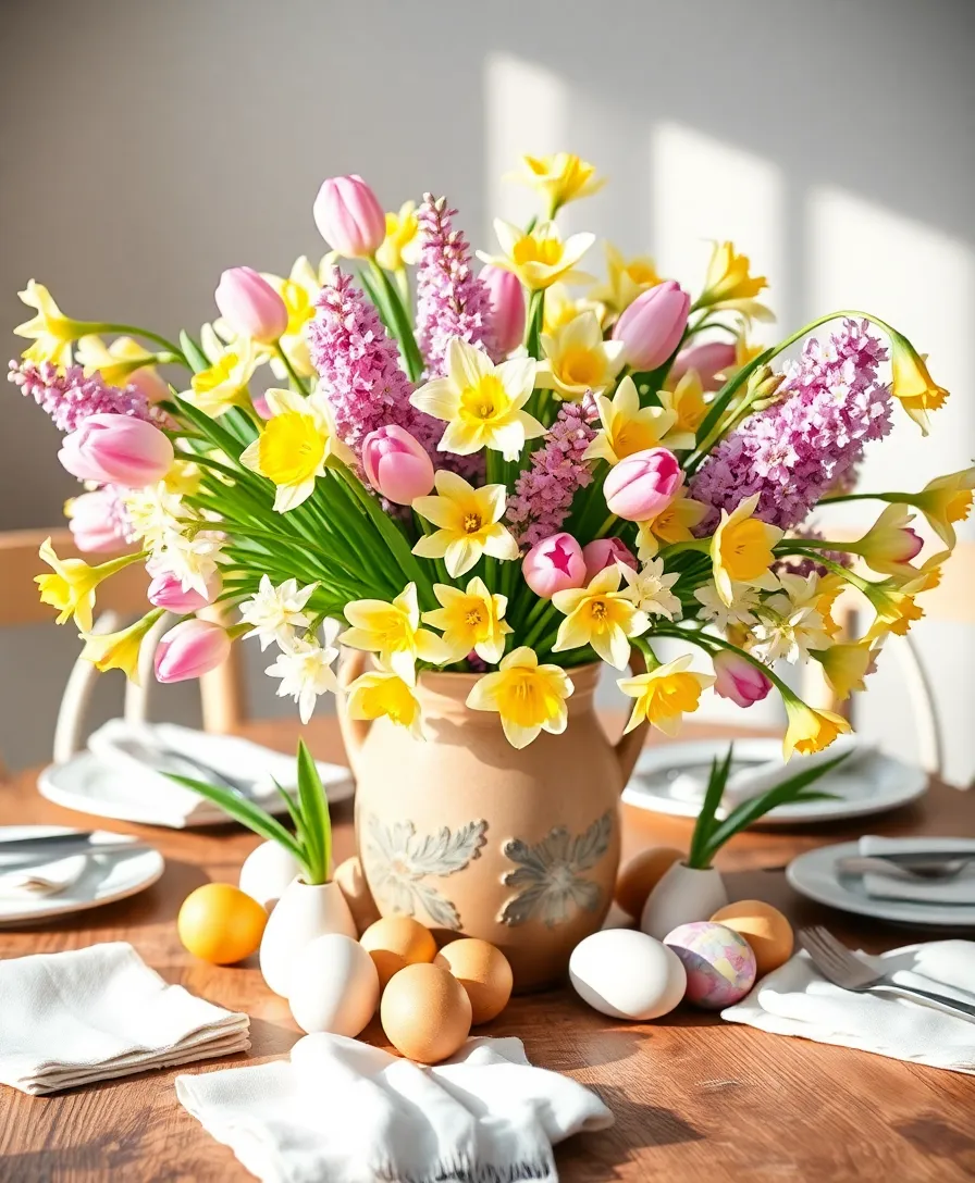 21 Eye-Catching Easter Centerpieces to Wow Your Guests (Don't Miss #6!) 4 21 Eye-Catching Easter Centerpieces to Wow Your Guests (Don't Miss #6!) - 1. Floral Wonderland