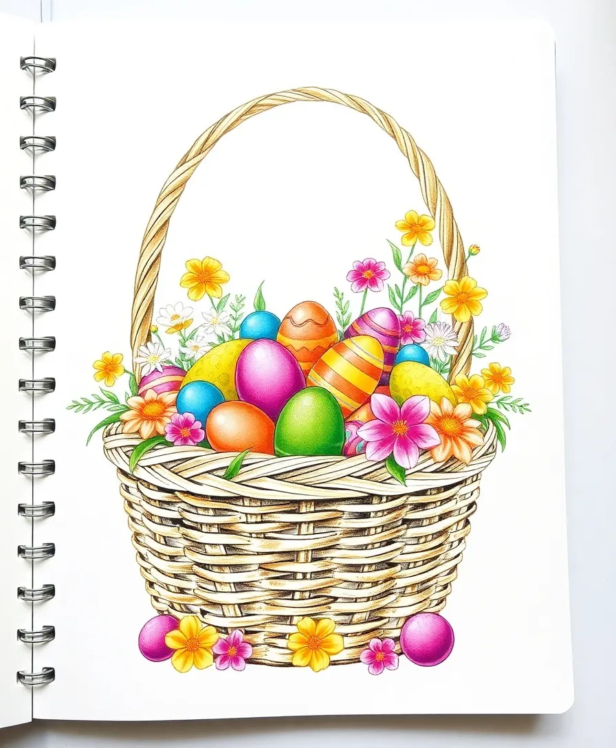 21 Easter Doodle Ideas for Your Sketchbook That Will Blow Your Mind! 9 21 Easter Doodle Ideas for Your Sketchbook That Will Blow Your Mind! - 6. Easter Baskets