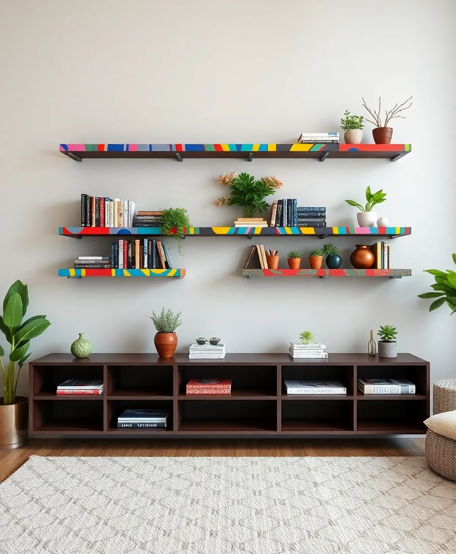 21 Stunning Hand-Painted Furniture Ideas That'll Transform Your Home 24 21 Stunning Hand-Painted Furniture Ideas That'll Transform Your Home (You Won't Believe #10!) - 21. Artistic Floating Shelves