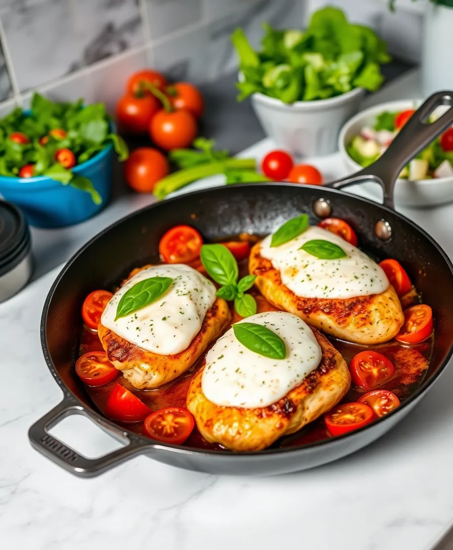 21 Easy Winter Dinner Recipes You'll Wish You Knew Sooner (Perfect for Busy Nights!) 7 21 Easy Winter Dinner Recipes You'll Wish You Knew Sooner (Perfect for Busy Nights!) - 4. Caprese Chicken Skillet