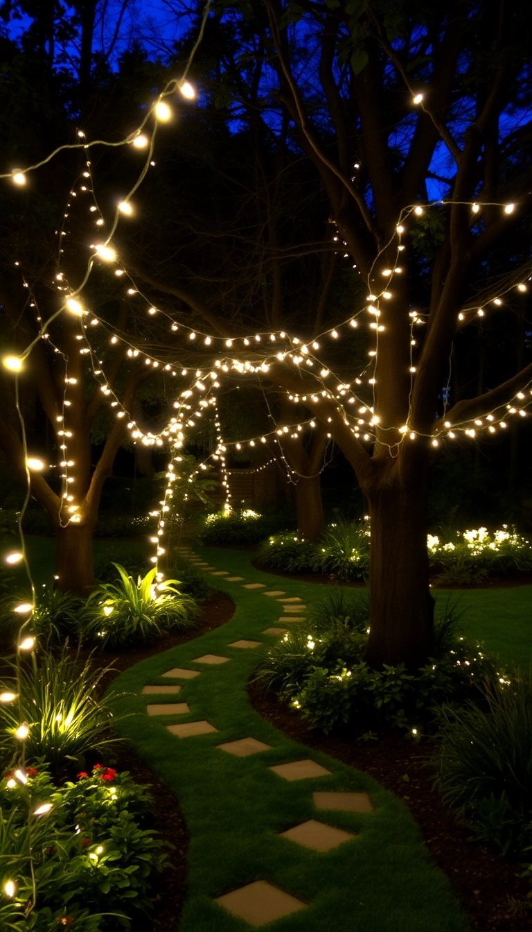 21 Extremely Beautiful Landscaping Design Ideas That Will Transform Your Yard! - 15. Dreamy Fairy Lights