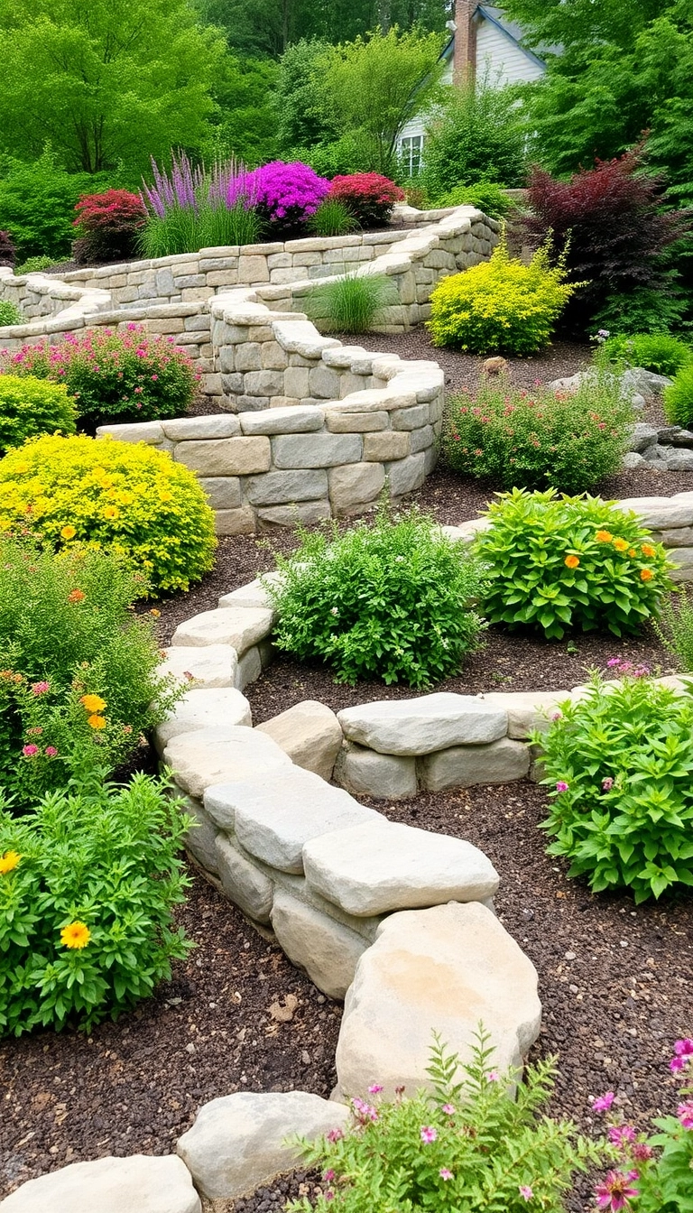 21 Extremely Beautiful Landscaping Design Ideas That Will Transform Your Yard! - 14. Natural Stone Retaining Walls