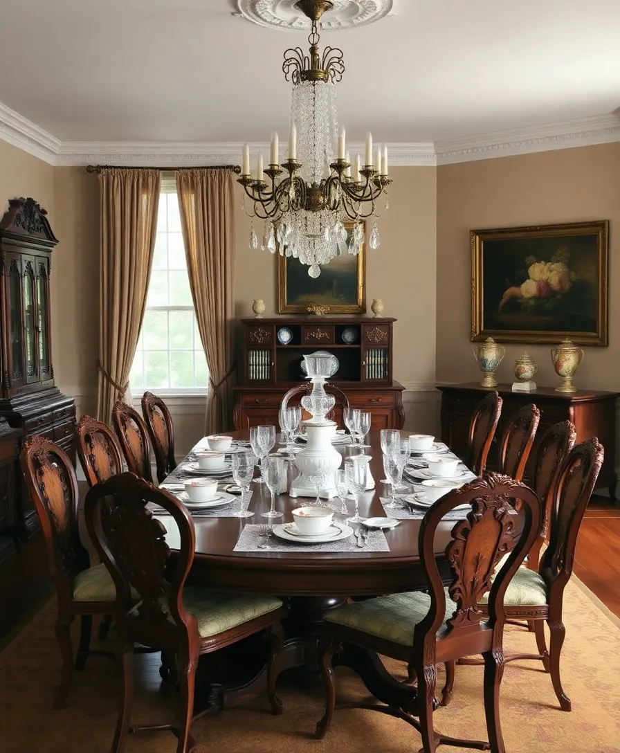 21 Whimsical Cottagecore Dining Rooms That'll Transport You to a Cozy Countryside! 8 21 Whimsical Cottagecore Dining Rooms That'll Transport You to a Cozy Countryside! - 5. Vintage Elegance