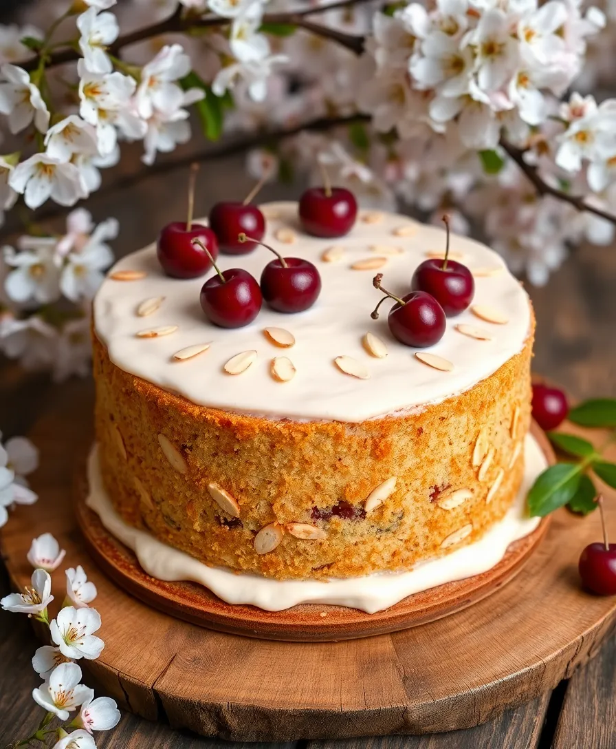 21 Gorgeous Easter Cakes You’ll Want to Bake This Spring! 21 21 Gorgeous Easter Cakes You’ll Want to Bake This Spring! - 18. Cherry Almond Cake