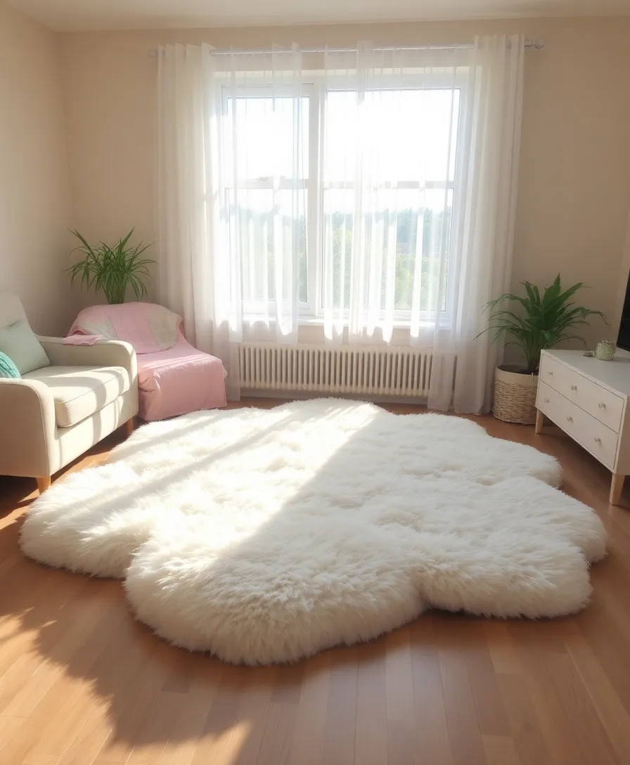 21 Cutecore Room Ideas That'll Make You Feel Like You're in a Dreamland! 11 21 Cutecore Room Ideas That'll Make You Feel Like You're in a Dreamland! - 8. Soft Textured Rugs