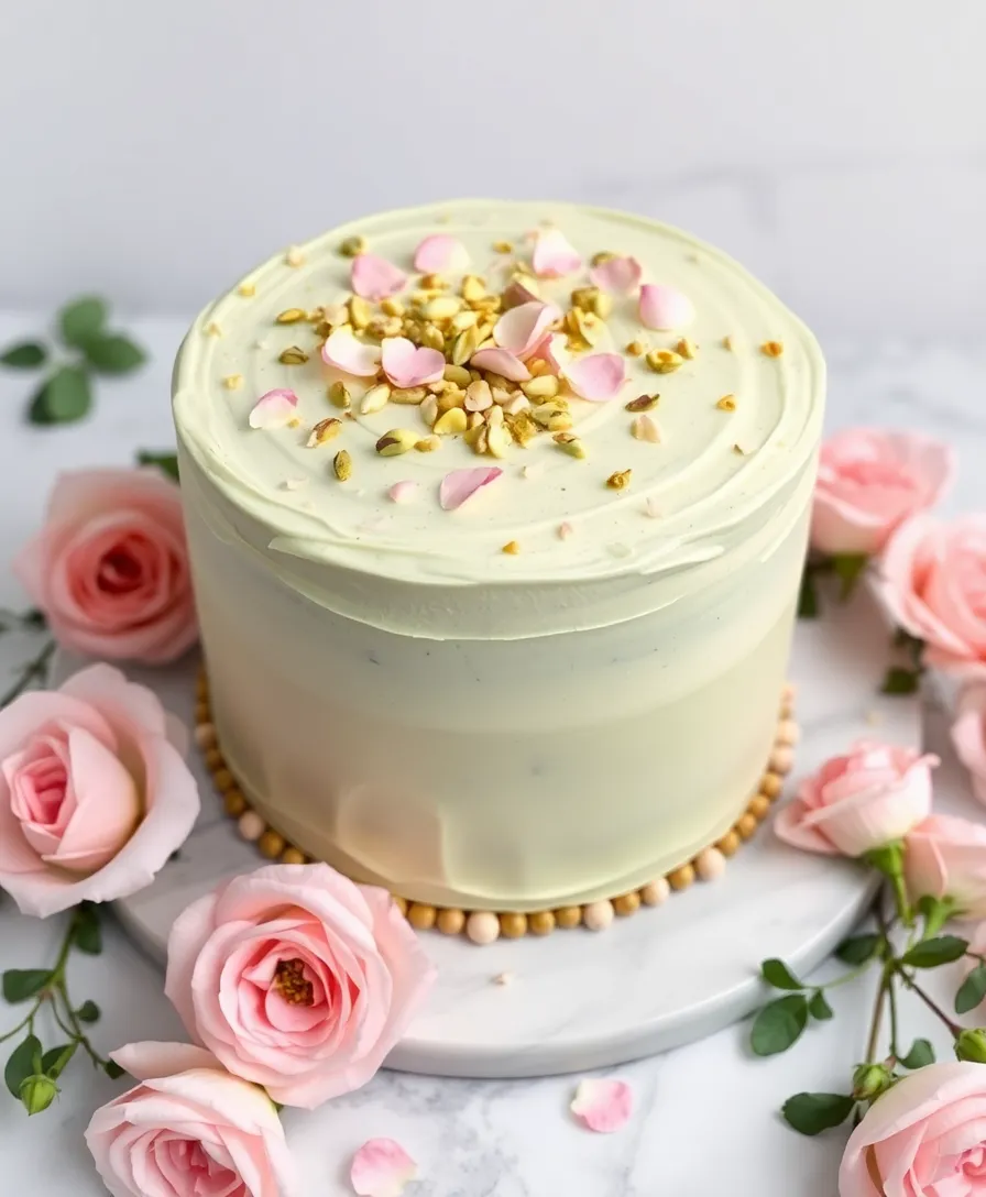 21 Gorgeous Easter Cakes You’ll Want to Bake This Spring! 12 21 Gorgeous Easter Cakes You’ll Want to Bake This Spring! - 9. Pistachio Cake with Rosewater Frosting