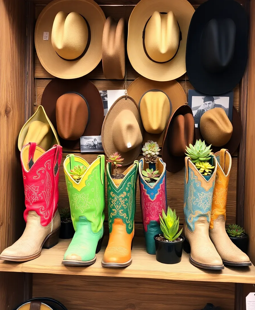 21 Vintage Western Decor Ideas That'll Make You Feel Like a True Cowboy! 7 21 Vintage Western Decor Ideas That'll Make You Feel Like a True Cowboy! - 4. Cowboy Boots as Decor