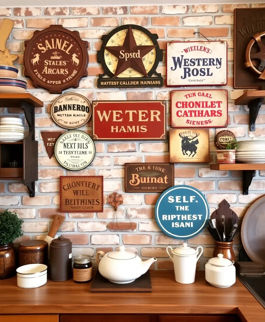 21 Vintage Western Decor Ideas That'll Make You Feel Like a True Cowboy! 10 21 Vintage Western Decor Ideas That'll Make You Feel Like a True Cowboy! - 7. Rustic Tin Signs