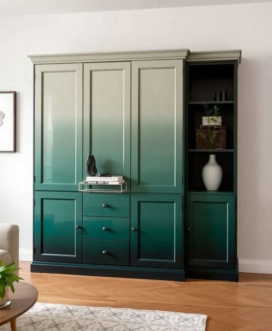 21 Stunning Hand-Painted Furniture Ideas That'll Transform Your Home 8 21 Stunning Hand-Painted Furniture Ideas That'll Transform Your Home (You Won't Believe #10!) - 5. Elegant Ombre Cabinet
