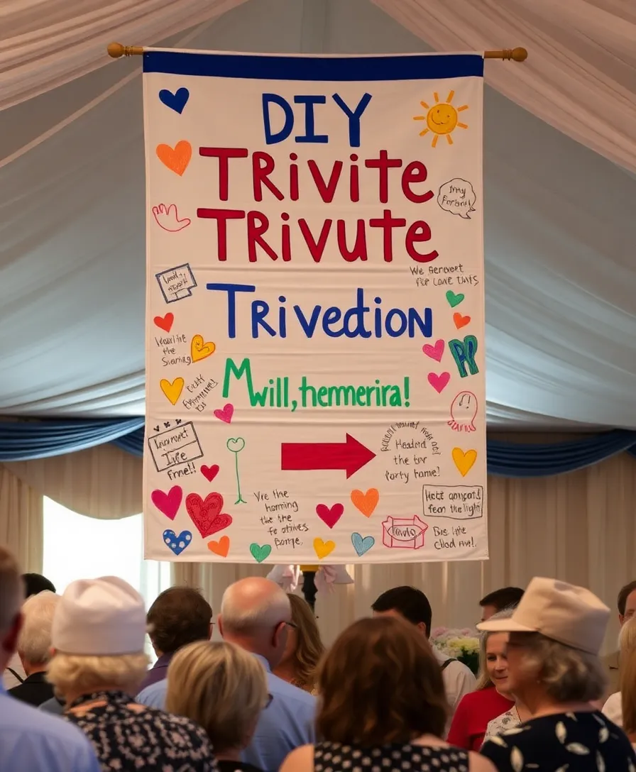 21 Heartfelt Memorial Service Decorations That Will Honor Your Loved One's Memory 9 21 Heartfelt Memorial Service Decorations That Will Honor Your Loved One's Memory! - 6. DIY Tribute Banner