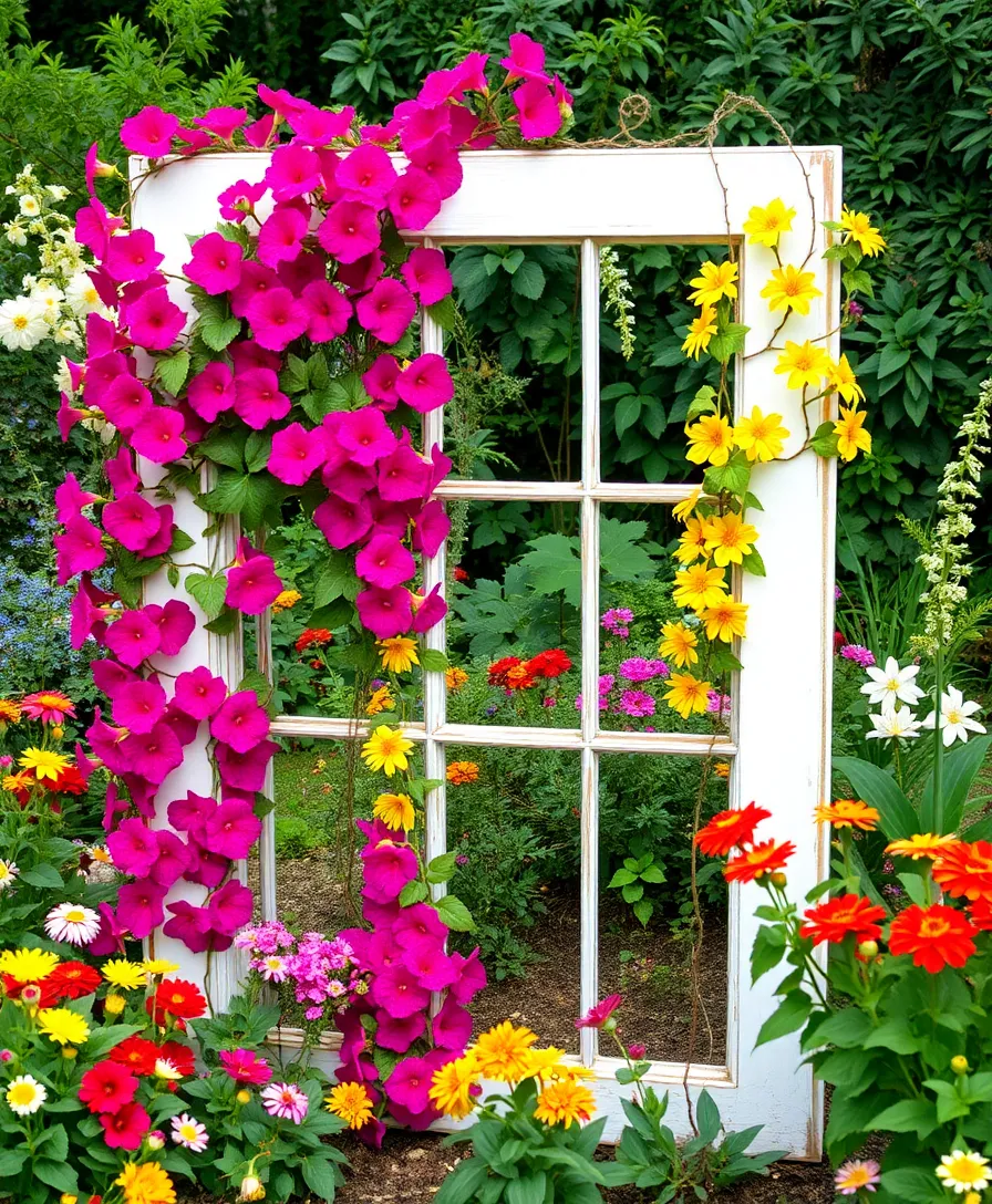 21 Stunning Garden Trellis Ideas For Wall Climbing Vines That Will Transform Your Space! 17 21 Stunning Garden Trellis Ideas For Wall Climbing Vines That Will Transform Your Space! - 14. Vintage Window Trellis