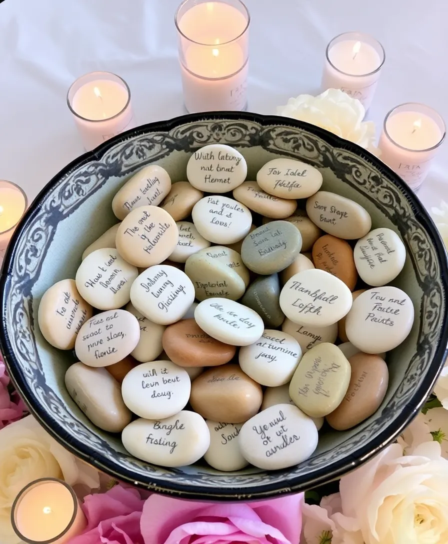 21 Heartfelt Memorial Service Decorations That Will Honor Your Loved One's Memory 15 21 Heartfelt Memorial Service Decorations That Will Honor Your Loved One's Memory! - 12. Remembrance Wishing Stones