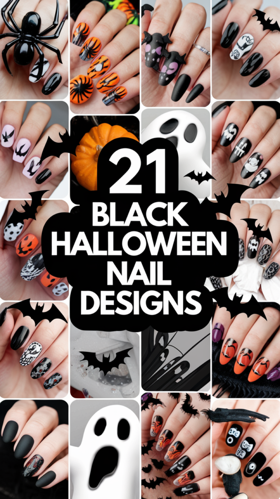 21 Black Halloween Nail Designs That Are Bold 4