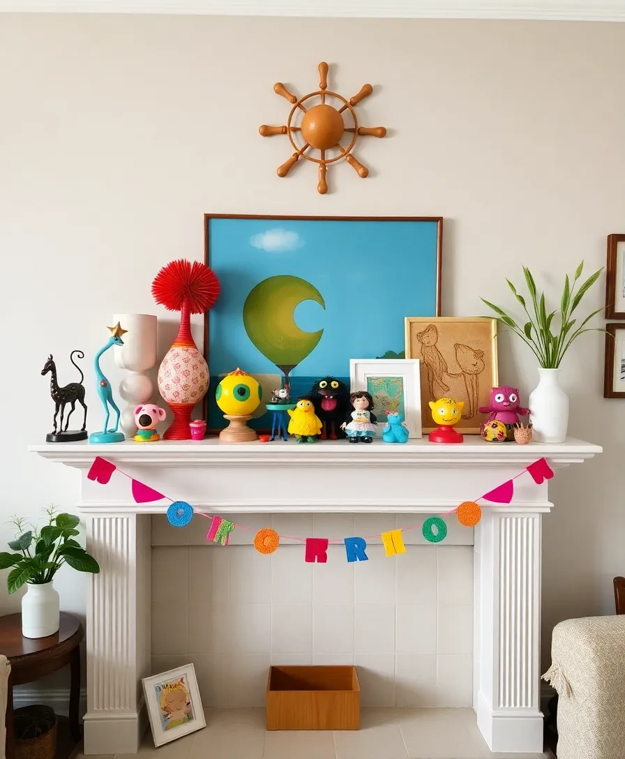 21 Stunning Living Room Mantle Decor Ideas That Will Transform Your Space Instantly! 26 21 Stunning Living Room Mantle Decor Ideas That Will Transform Your Space Instantly! - 21. Fun and Whimsical