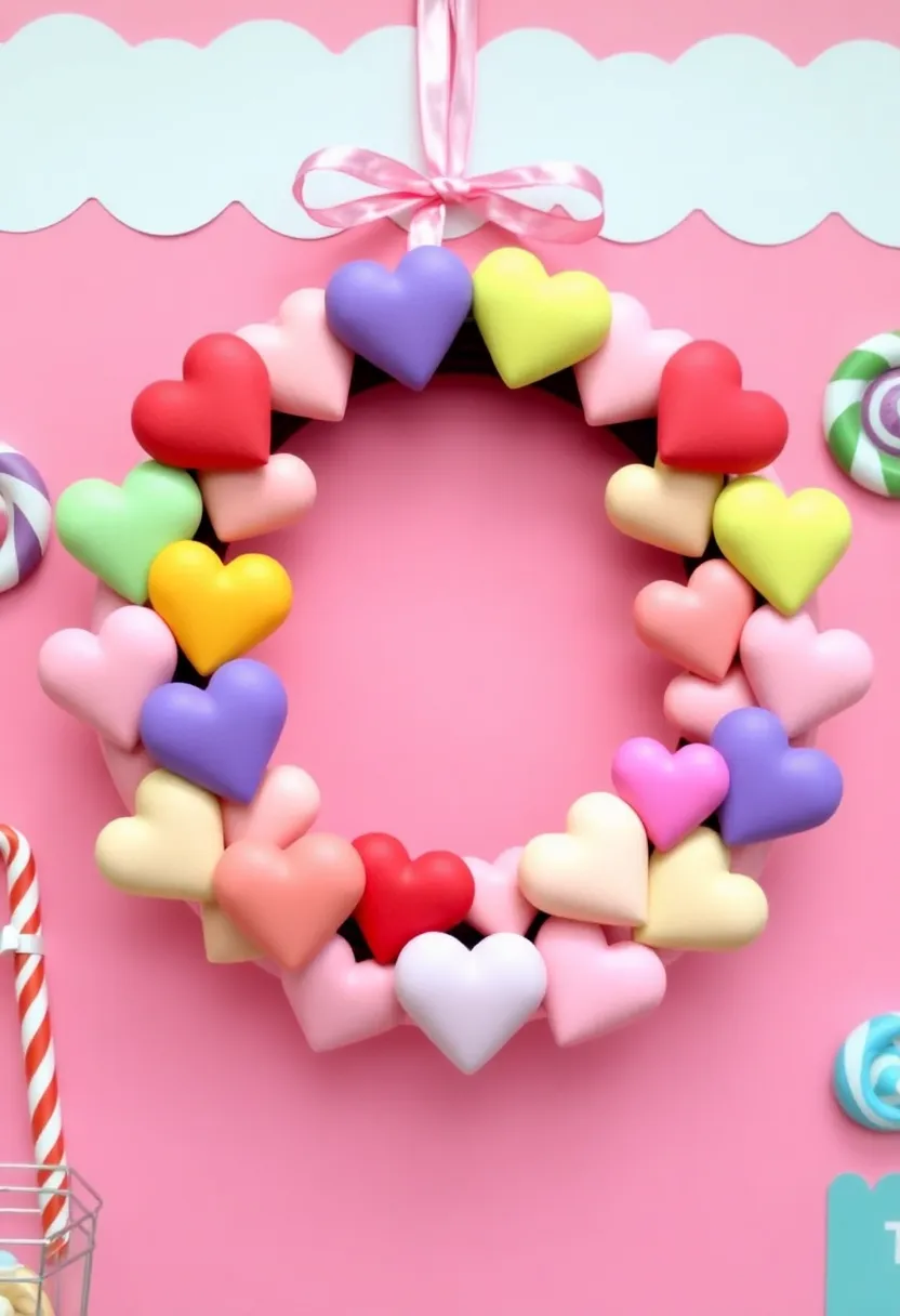 21 Easy DIY Valentine Wreath Ideas That Will Wow Your Guests! 10 21 Easy DIY Valentine Wreath Ideas That Will Wow Your Guests! - 7. Candy Heart Wreath