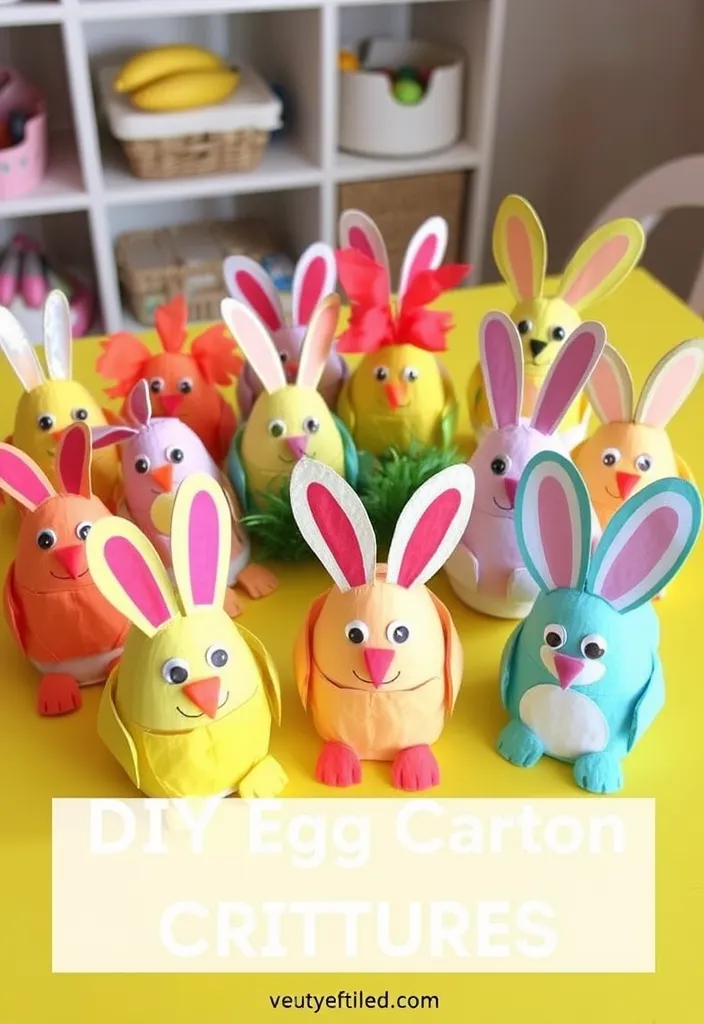 21 DIY Easter Decorations That'll Make Your Home Look Spring-Ready 22 21 DIY Easter Decorations That'll Make Your Home Look Spring-Ready (You Won't Believe #8!) - 19. DIY Egg Carton Critters