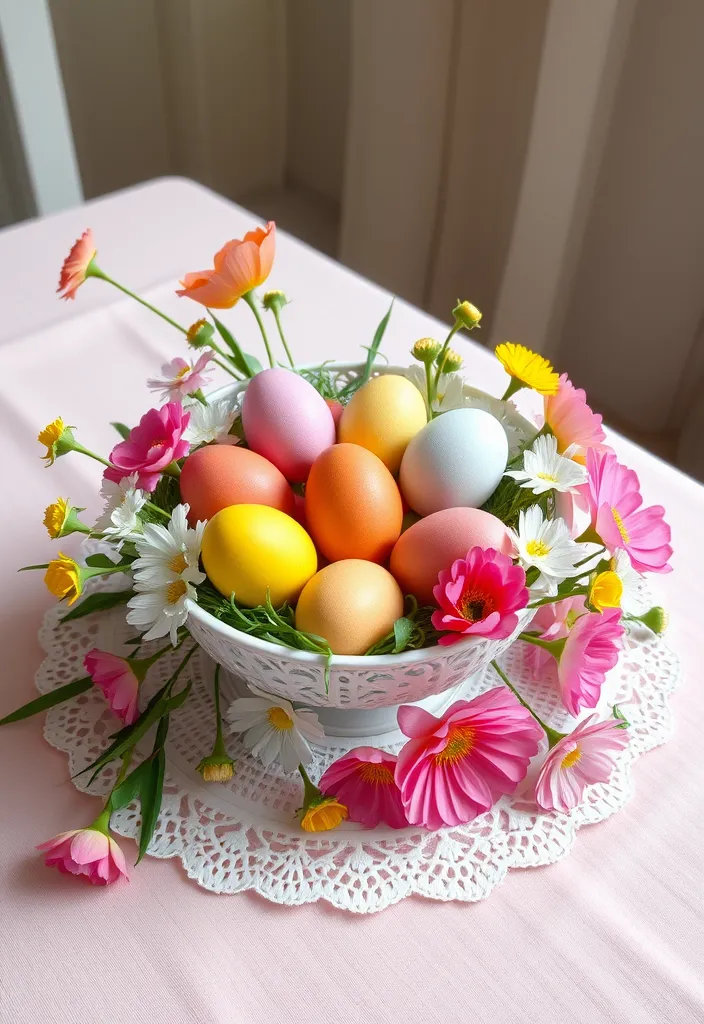 21 Stunning Kitchen Table Centerpiece Ideas You Can DIY for Any Season! 10 21 Stunning Kitchen Table Centerpiece Ideas You Can DIY for Any Season! (Wait Until You See #14!) - 7. Colorful Easter Eggs Display