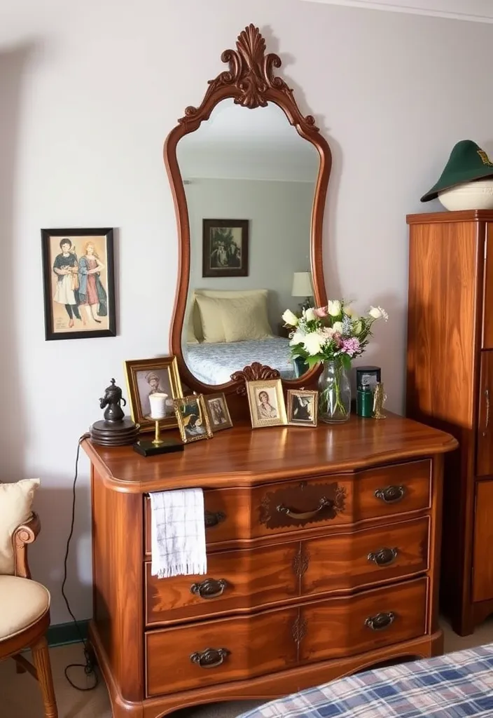 21 Cozy Moody Bedroom Ideas That Will Make You Want to Snuggle Up Forever! 11 21 Cozy Moody Bedroom Ideas That Will Make You Want to Snuggle Up Forever! - 8. Vintage Accents