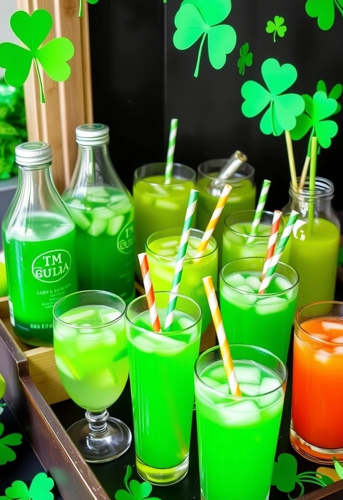 21 Stunning St. Patrick's Day Decorations That Will Transform Your Home into a Lucky Oasis! 21 21 Stunning St. Patrick's Day Decorations That Will Transform Your Home into a Lucky Oasis! - 18. Green Beverage Station