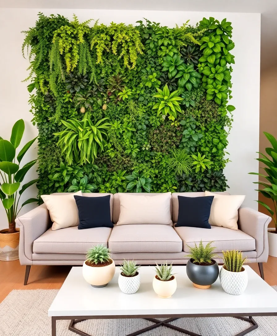 21 Stunning Large Wall Decor Ideas for Behind Your Couch (You Won't Believe #11!) 11 21 Stunning Large Wall Decor Ideas for Behind Your Couch (You Won't Believe #11!) - 8. Vertical Garden