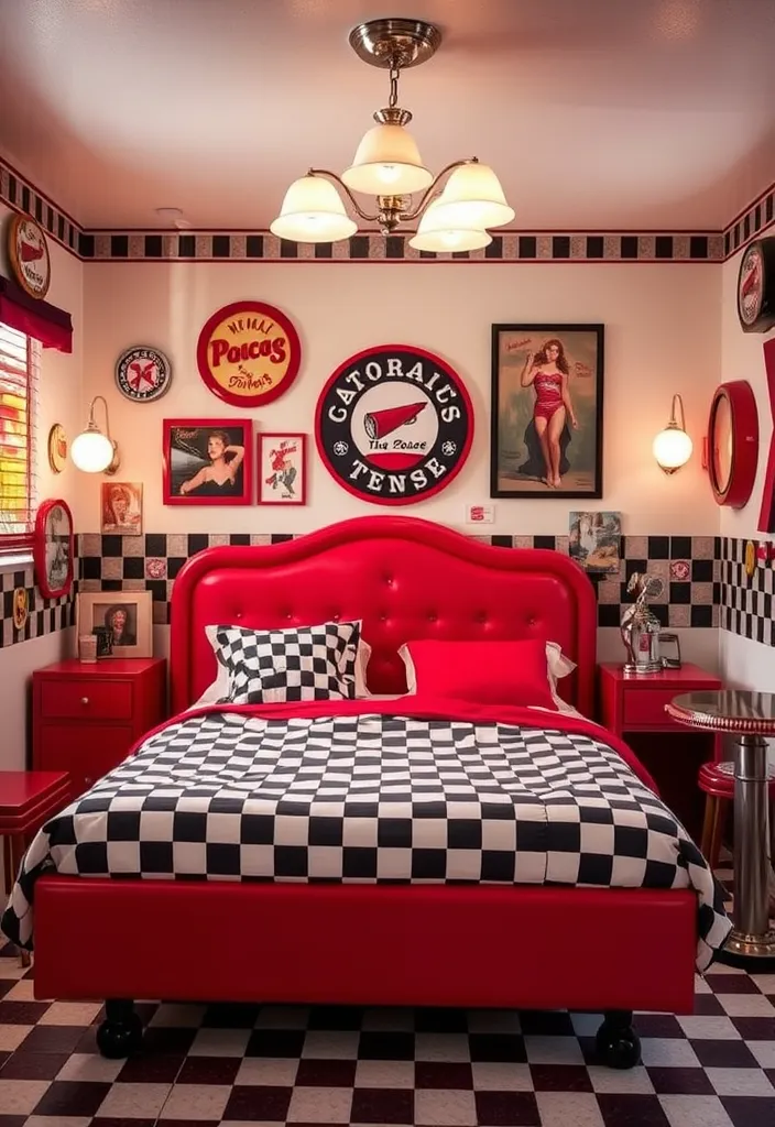 21 Unique Bedroom Designs That Bring Vintage Charm to Life 13 21 Unique Bedroom Designs That Bring Vintage Charm to Life (Don't Miss #3!) - 10. Retro Diner Delight