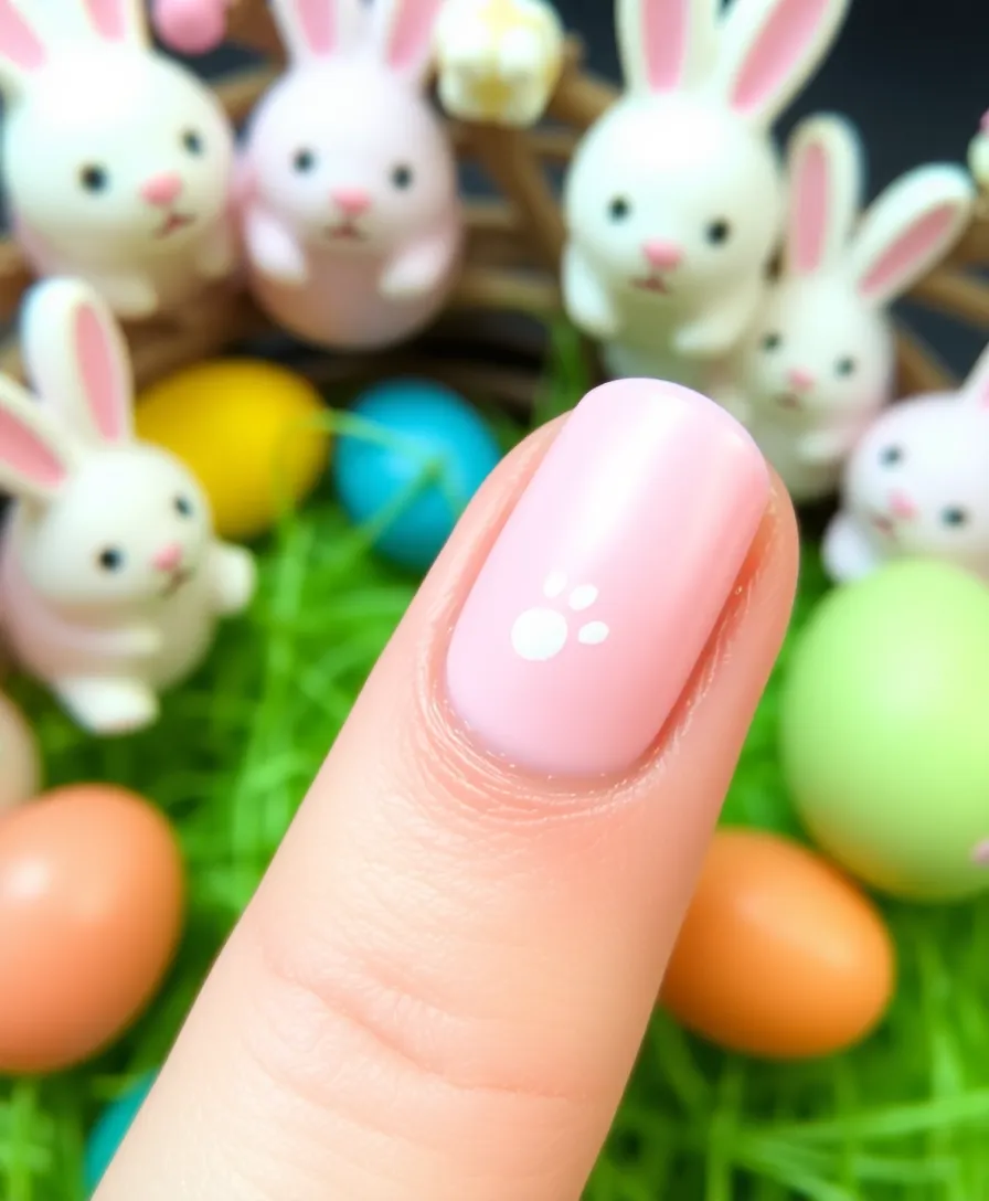 21 Easter Nail Designs That Will Make You the Star of the Egg Hunt! 19 21 Easter Nail Designs That Will Make You the Star of the Egg Hunt! - 16. Bunny Paw Prints