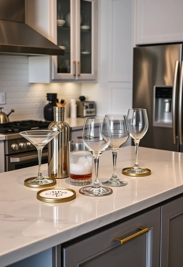 21 Kitchen Island Countertop Decor Ideas to Inspire Your Next Project! 21 21 Kitchen Island Countertop Decor Ideas to Inspire Your Next Project! - 18. Stylish Barware