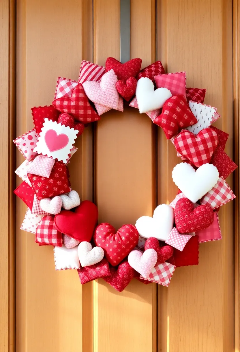 21 Easy DIY Valentine Wreath Ideas That Will Wow Your Guests! 14 21 Easy DIY Valentine Wreath Ideas That Will Wow Your Guests! - 11. Quilted Fabric Wreath