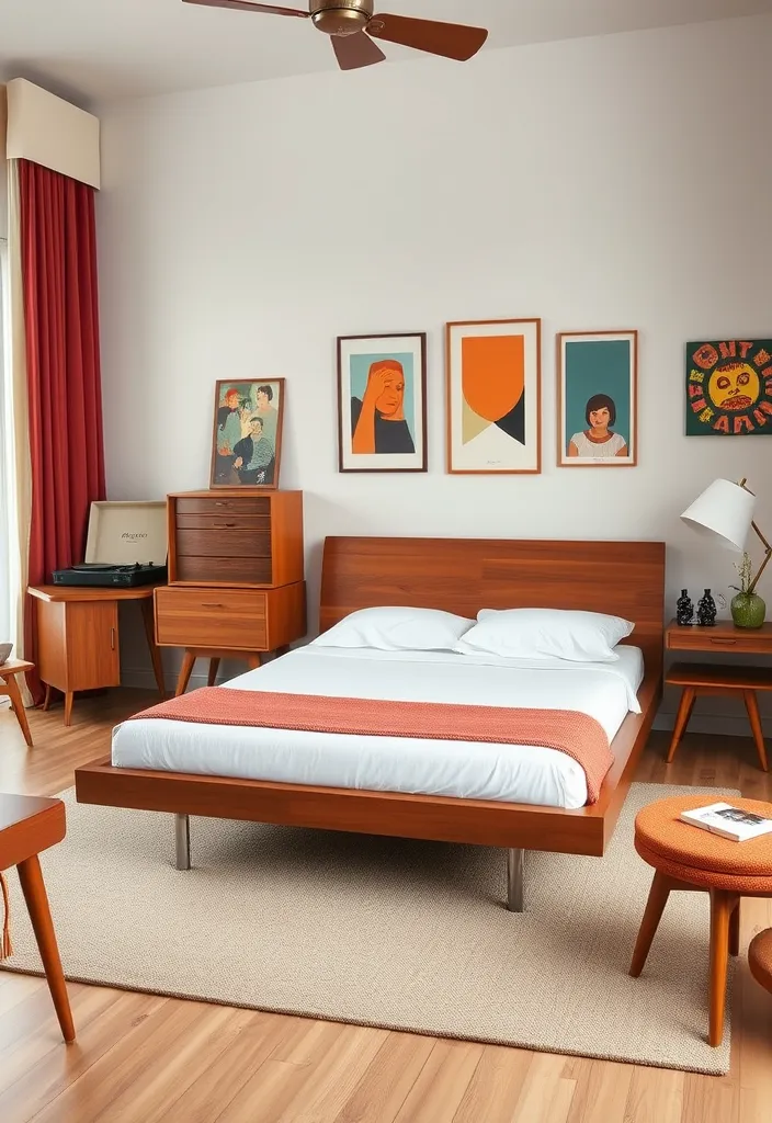 21 Unique Bedroom Designs That Bring Vintage Charm to Life 10 21 Unique Bedroom Designs That Bring Vintage Charm to Life (Don't Miss #3!) - 7. Mid-Century Modern Nostalgia