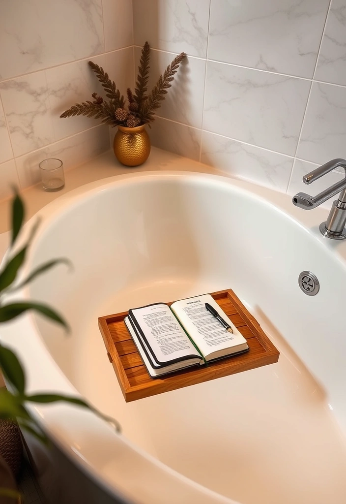 21 Home Spa Bathroom Ideas That'll Transform Your Daily Routine into a Luxurious Escape! 24 21 Home Spa Bathroom Ideas That'll Transform Your Daily Routine into a Luxurious Escape! - 21. Wellness Journals