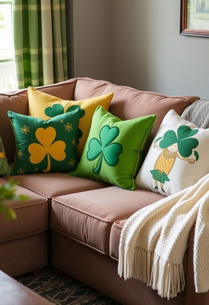 21 Stunning St. Patrick's Day Decorations That Will Transform Your Home into a Lucky Oasis! 11 21 Stunning St. Patrick's Day Decorations That Will Transform Your Home into a Lucky Oasis! - 8. Irish-Themed Pillows