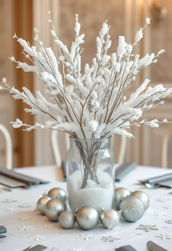 21 Stunning Kitchen Table Centerpiece Ideas You Can DIY for Any Season! 9 21 Stunning Kitchen Table Centerpiece Ideas You Can DIY for Any Season! (Wait Until You See #14!) - 6. Snowy Winter Wonderland