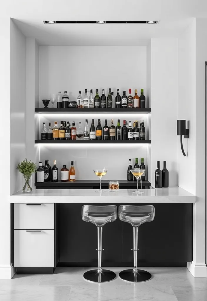 21 Trendy Luxury Home Bar Designs for the Ultimate Sophistication! 23 21 Trendy Luxury Home Bar Designs for the Ultimate Sophistication! - 20. Monochromatic Bar