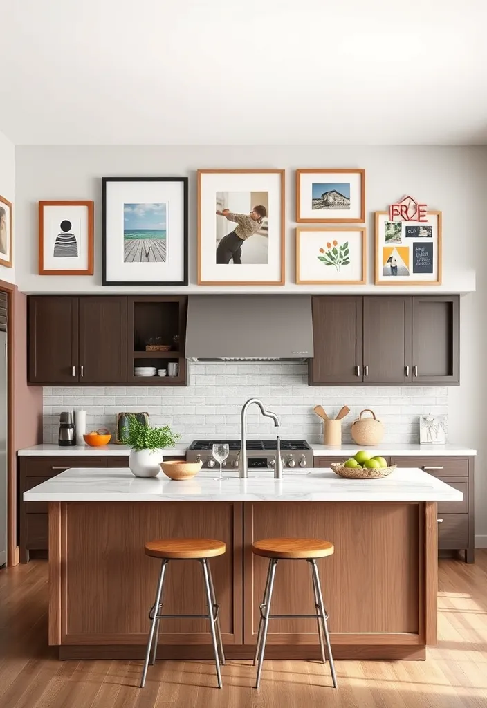 21 Kitchen Island Countertop Decor Ideas to Inspire Your Next Project! 20 21 Kitchen Island Countertop Decor Ideas to Inspire Your Next Project! - 17. Unique Wall Art