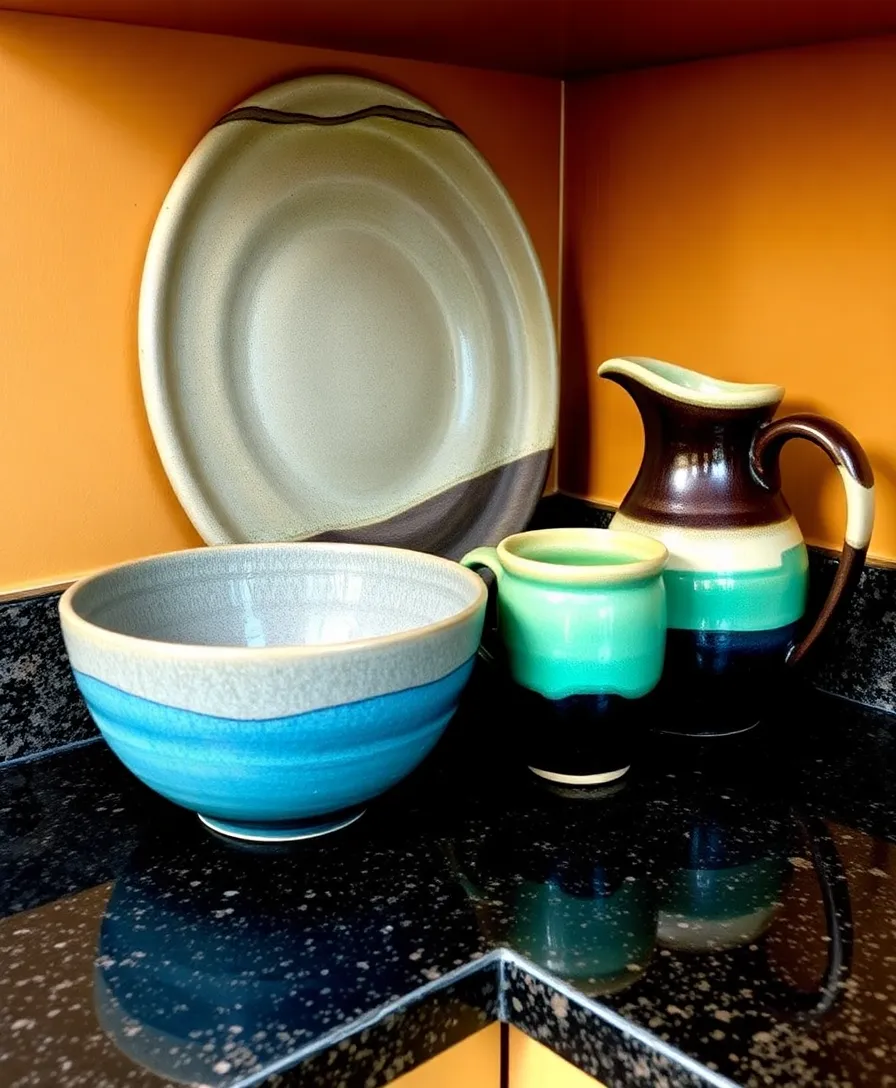 19 Vintage Corner Countertop Decor Inspirations That Will Take You Back in Time! 16 19 Vintage Corner Countertop Decor Inspirations That Will Take You Back in Time! - 12. Handcrafted Pottery Accents