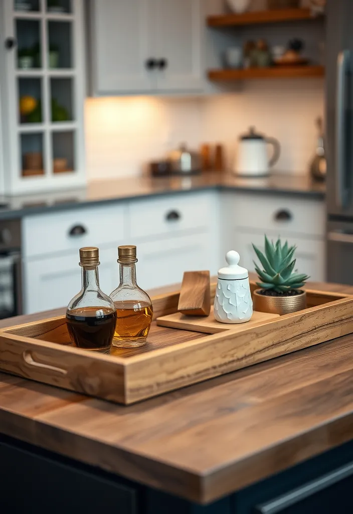 21 Kitchen Island Countertop Decor Ideas to Inspire Your Next Project! 5 21 Kitchen Island Countertop Decor Ideas to Inspire Your Next Project! - 2. Elegant Tray Displays