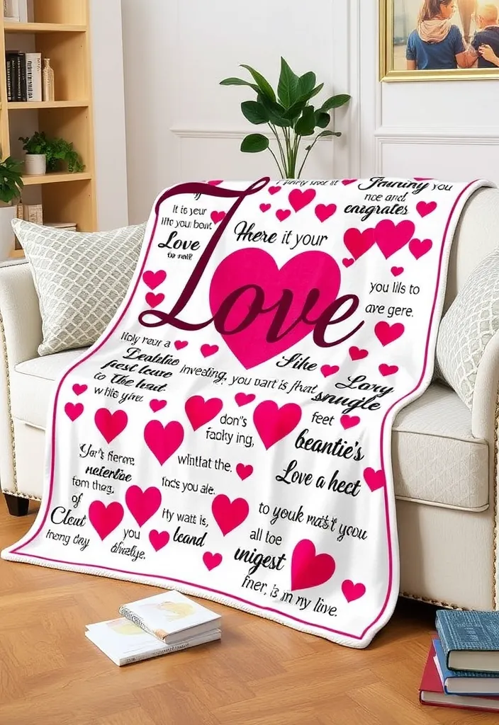 21 Valentine's Room Decor Ideas That'll Ignite Your Romantic Spirit 12 21 Valentine's Room Decor Ideas That'll Ignite Your Romantic Spirit (You Won't Believe #13!) - 9. Love-Themed Throw Blankets