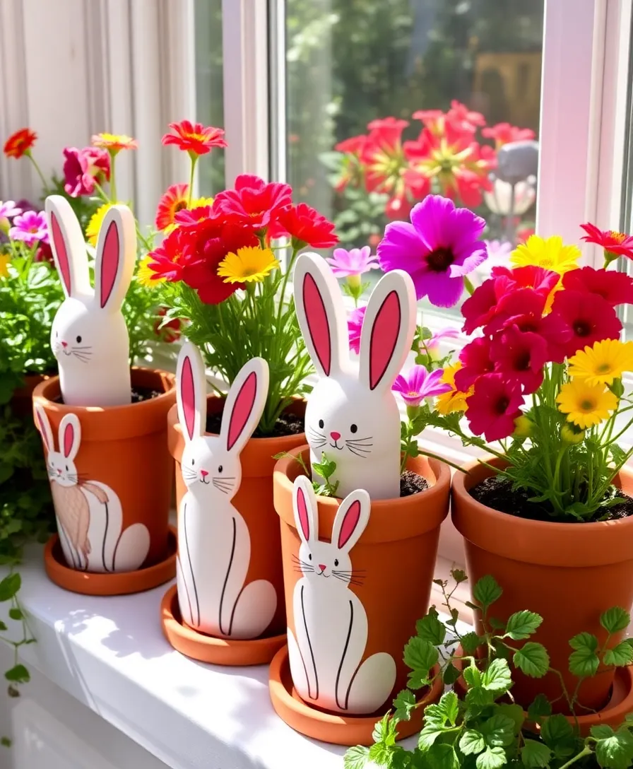 21 Stunning DIY Easter Decorations That'll Make Your Home Bloom with Spring Spirit! 15 21 Stunning DIY Easter Decorations That'll Make Your Home Bloom with Spring Spirit! - 12. Whimsical Bunny Planters