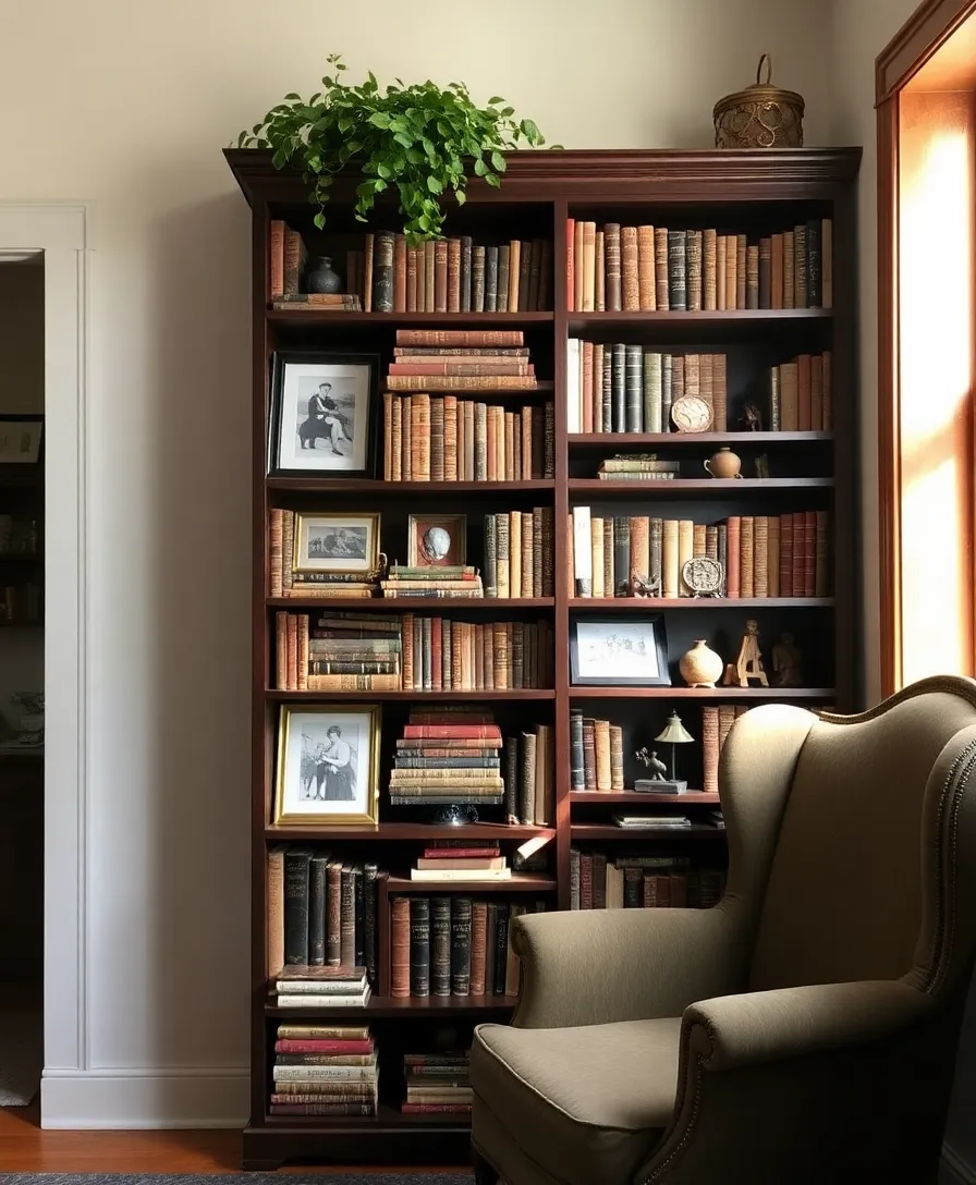 21 Antique Home Decor Ideas That'll Give Your Living Room Timeless Charm 6 21 Antique Home Decor Ideas That'll Give Your Living Room Timeless Charm (You Won't Believe #10!) - 2. Antique Bookshelves