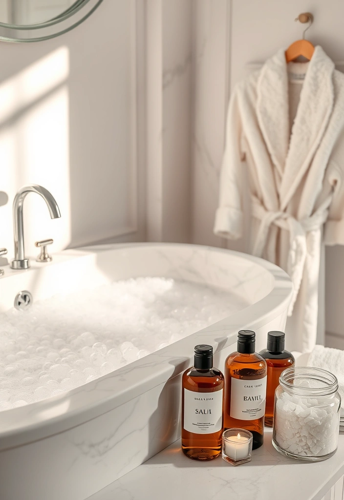 21 Home Spa Bathroom Ideas That'll Transform Your Daily Routine into a Luxurious Escape! 5 21 Home Spa Bathroom Ideas That'll Transform Your Daily Routine into a Luxurious Escape! - 2. Luxurious Bathing Essentials