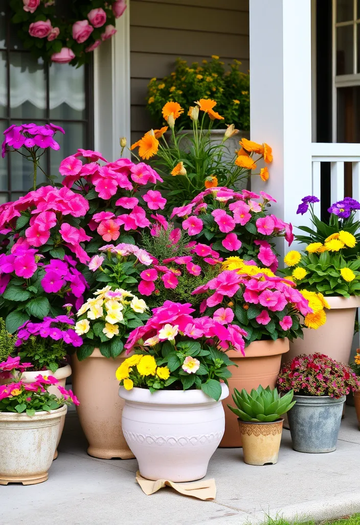 21 Affordable Spring Porch Decor Ideas That Look Like a Million Bucks! 12 21 Affordable Spring Porch Decor Ideas That Look Like a Million Bucks! - 9. Vibrant Potted Plants