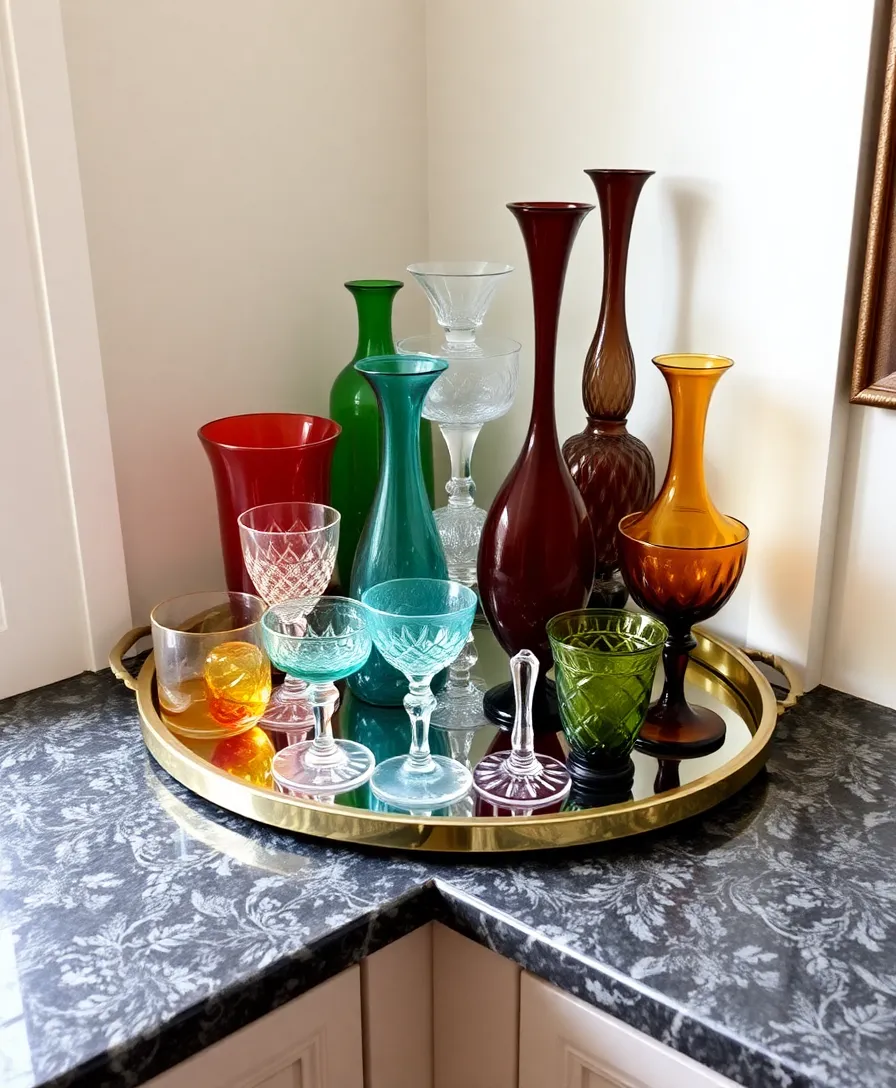 19 Vintage Corner Countertop Decor Inspirations That Will Take You Back in Time! 11 19 Vintage Corner Countertop Decor Inspirations That Will Take You Back in Time! - 7. Vintage Glassware Collection
