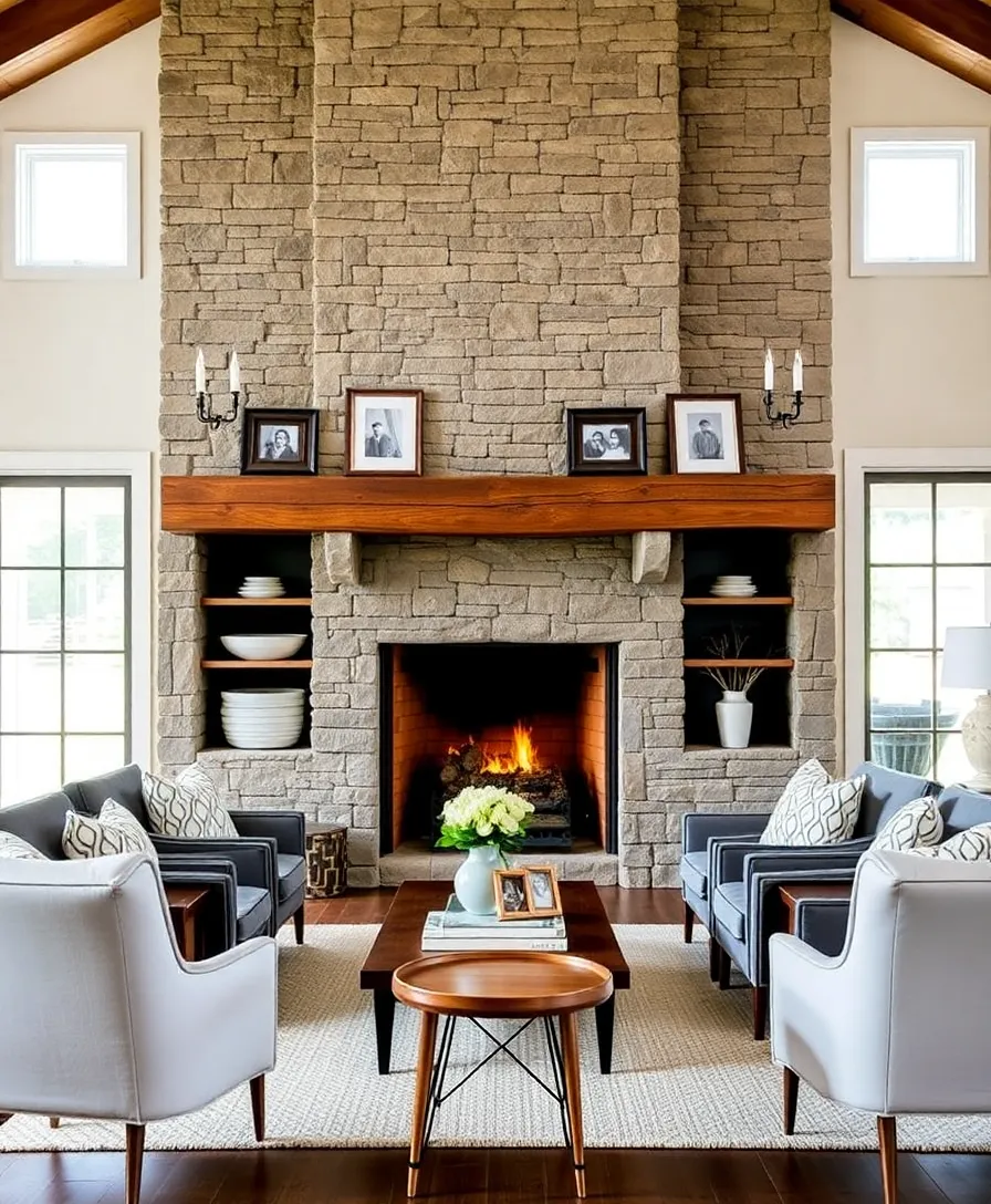 21 Cozy Modern Farmhouse Living Room Ideas That Will Make You Feel Right at Home! 6 21 Cozy Modern Farmhouse Living Room Ideas That Will Make You Feel Right at Home! - 2. Statement Fireplaces