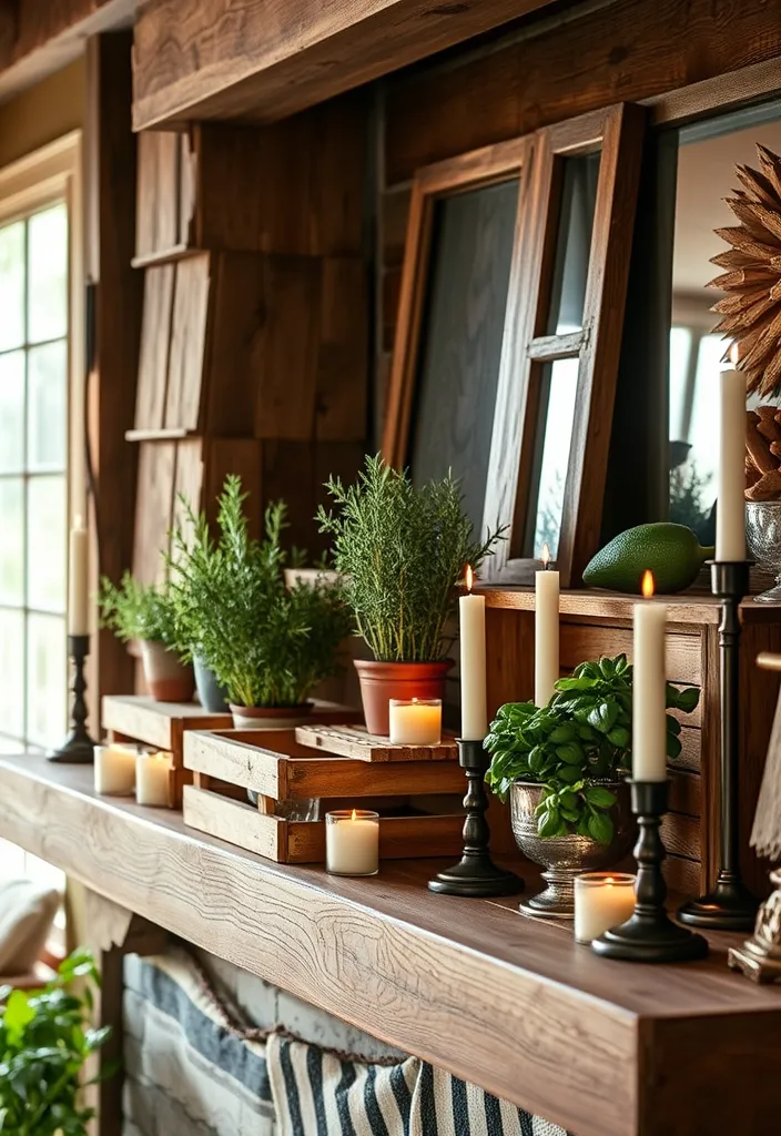 21 Spring Mantel Decorating Ideas That’ll Freshen Up Your Home 6 21 Spring Mantel Decorating Ideas That’ll Freshen Up Your Home (You Won't Believe #14!) - 3. Rustic Wood Elements
