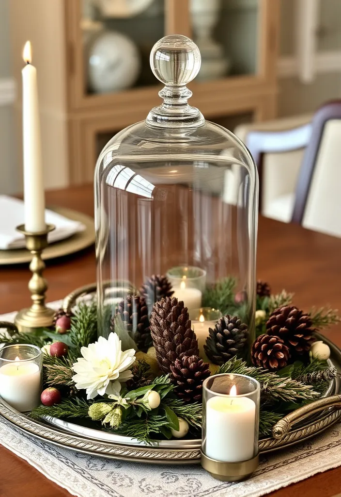 21 Stunning Kitchen Table Centerpiece Ideas You Can DIY for Any Season! 16 21 Stunning Kitchen Table Centerpiece Ideas You Can DIY for Any Season! (Wait Until You See #14!) - 13. Elegant Glass Cloche Display