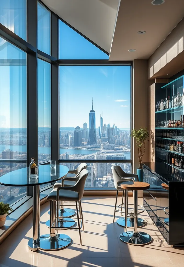 21 Trendy Luxury Home Bar Designs for the Ultimate Sophistication! 16 21 Trendy Luxury Home Bar Designs for the Ultimate Sophistication! - 13. Bar with a View