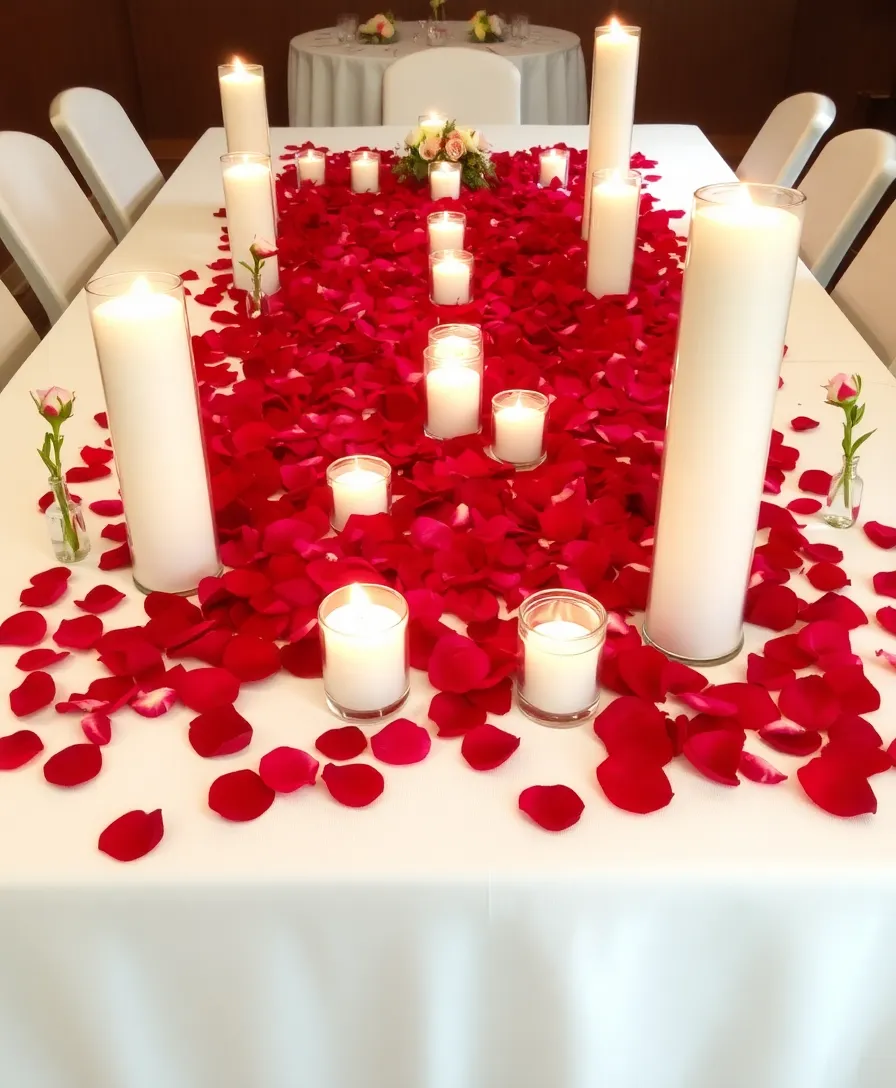 21 Valentine's Table Decor Ideas That Will Set the Mood for Love 6 21 Valentine's Table Decor Ideas That Will Set the Mood for Love (You Won't Believe #10!) - 1. Romantic Rose Petal Runner